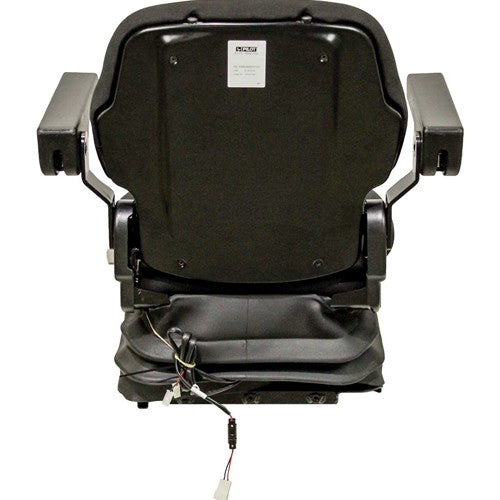 John Deere Lawn Mower Replacement Seat & Air Suspension - Fits Various Models - Black Cloth