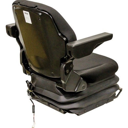 John Deere Lawn Mower Replacement Seat & Air Suspension - Fits Various Models - Black Cloth