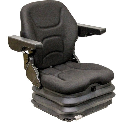 John Deere Lawn Mower Replacement Seat & Air Suspension - Fits Various Models - Black Cloth