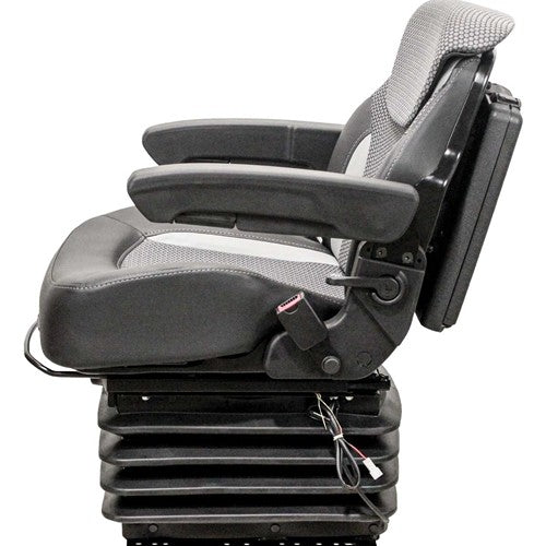 Multiple Application Seat & Air Suspension - Gray/Black Matrix Cloth w/Vinyl Edges