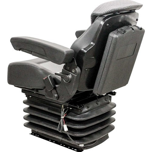 Multiple Application Seat & Air Suspension - Gray/Black Matrix Cloth w/Vinyl Edges