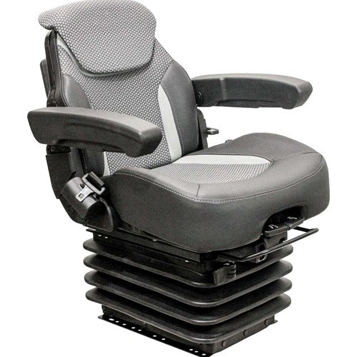 Multiple Application Seat & Air Suspension - Gray/Black Matrix Cloth w/Vinyl Edges