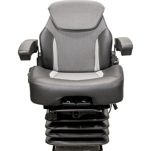 Multiple Application Seat & Air Suspension - Gray/Black Matrix Cloth w/Vinyl Edges