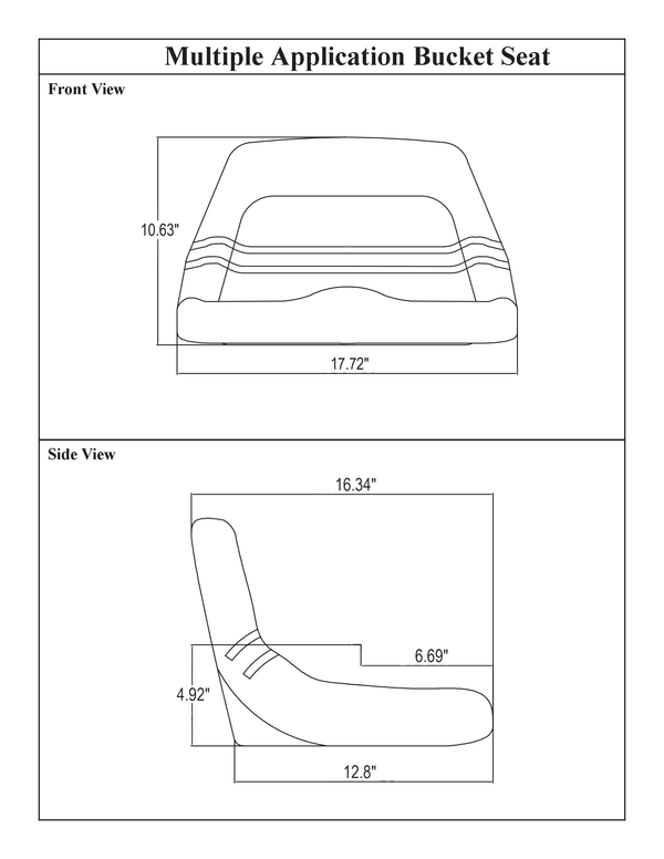 Multiple Application Bucket Seat - Black Vinyl