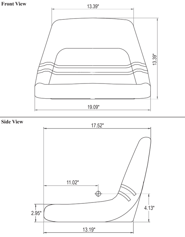 John Deere Lawn Mower Replacement Bucket Seat - Fits Various Models - Black Vinyl