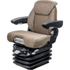 Case Roller Seat & Air Suspension - Fits Various Models - Brown Cloth