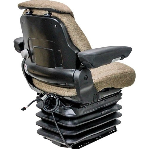 Kubota Tractor Seat & Air Suspension - Fits Various Models - Brown Cloth