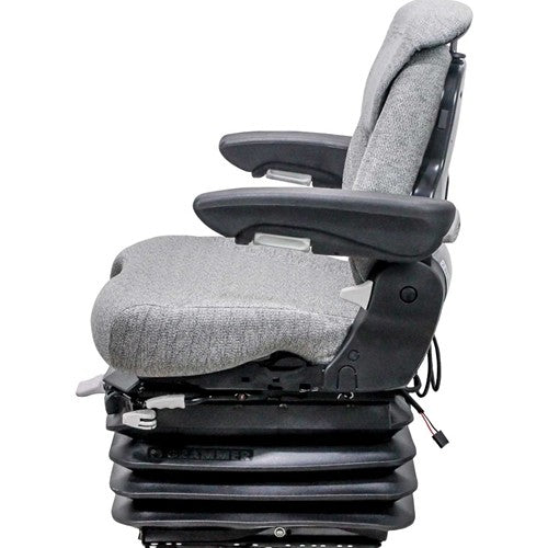 Case Grader Seat & Air Suspension - Fits Various Models - Gray Cloth