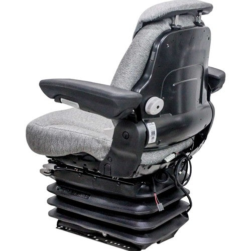 Case Roller Seat & Air Suspension - Fits Various Models - Gray Cloth