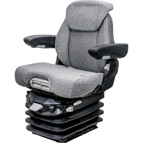 Ford/New Holland Tractor Seat & Air Suspension - Fits Various Models - Gray Cloth