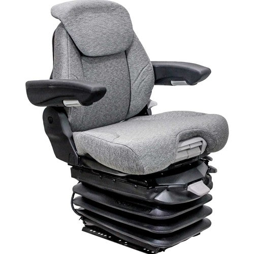 Volvo Wheel Loader Seat & Air Suspension - Fits Various Models - Gray Cloth