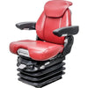 Case Roller Seat & Air Suspension - Fits Various Models - Red Leatherette