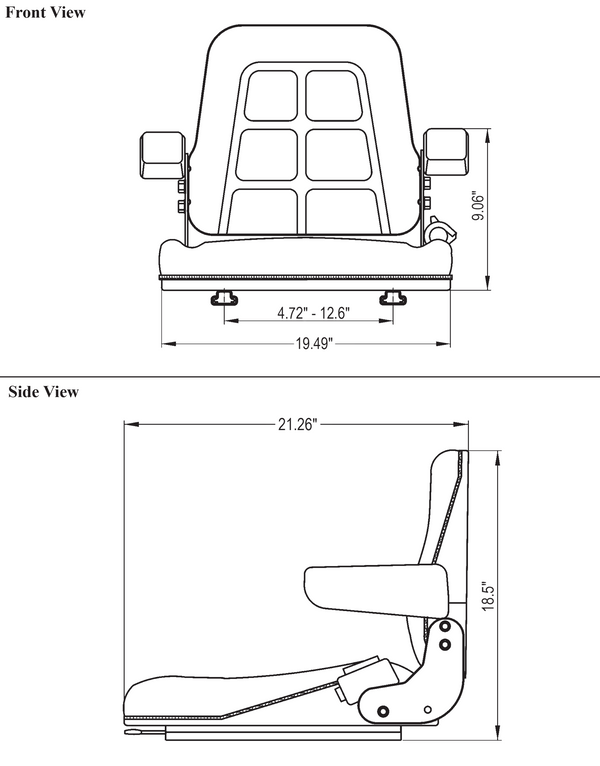 Multiple Application Seat Assembly - Black Vinyl