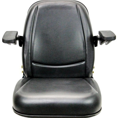 Bobcat Skid Steer Replacement Seat Assembly w/Arms - Fits Various Models - Black Vinyl