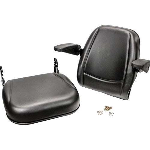 Bobcat Skid Steer Replacement Seat Assembly w/Arms - Fits Various Models - Black Vinyl