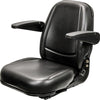 Case 1845C Skid Steer Replacement Seat Assembly w/Arms - Black Vinyl