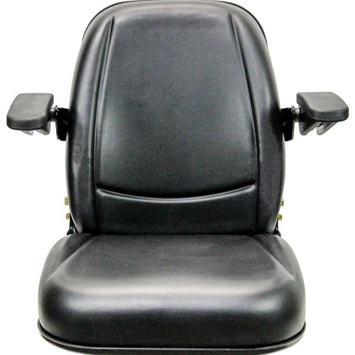 Caterpillar Skid Steer Seat Assembly w/Arms - Fits Various Models - Black Vinyl