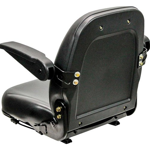 Kubota L Series Tractor Seat Assembly w/Arms - Fits Various Models - Black Vinyl