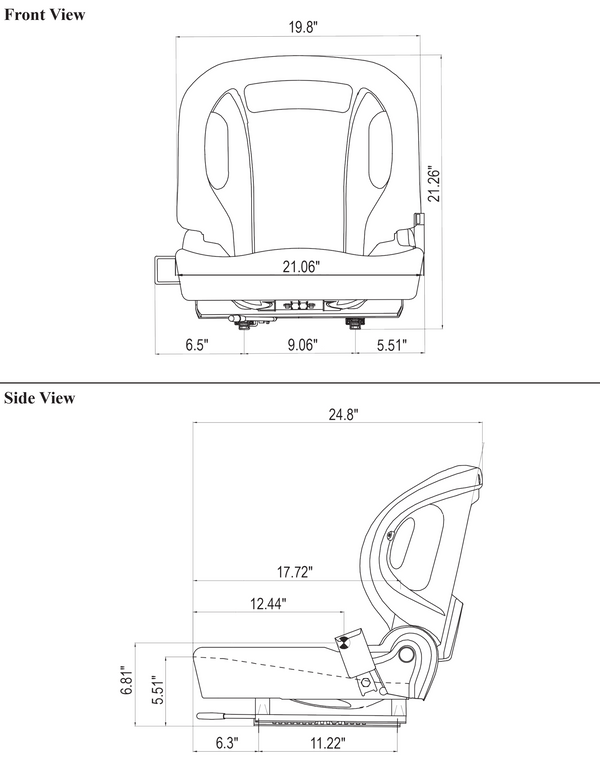 Multiple Application Seat For Forklifts and Material Handling Equipment