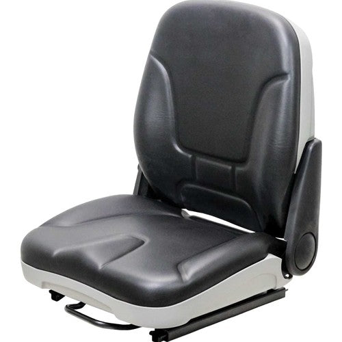 Multiple Application Seat Assembly for Material Handling and Mini Excavator Equipment - Black Vinyl