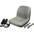 AGCO Lawn Mower Replacement Bucket Seat with Slide Rails & Arms - Fits Various Models - Gray Vinyl