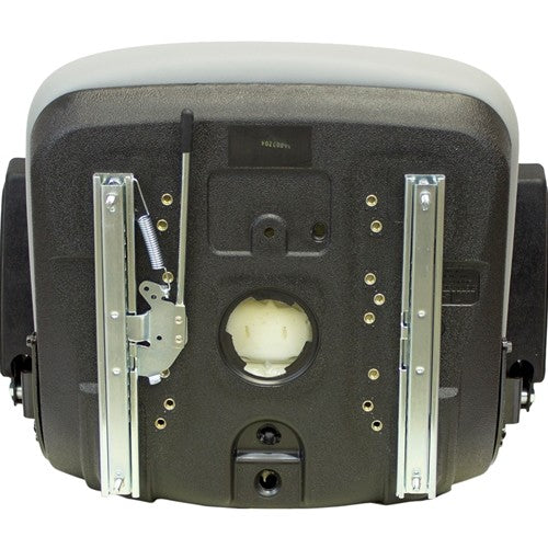 Case 570L XT Skip Loader Bucket Seat with Slide Rails & Arms - Gray Vinyl
