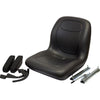 AGCO Lawn Mower Replacement Bucket Seat with Slide Rails & Arms - Fits Various Models - Black Vinyl