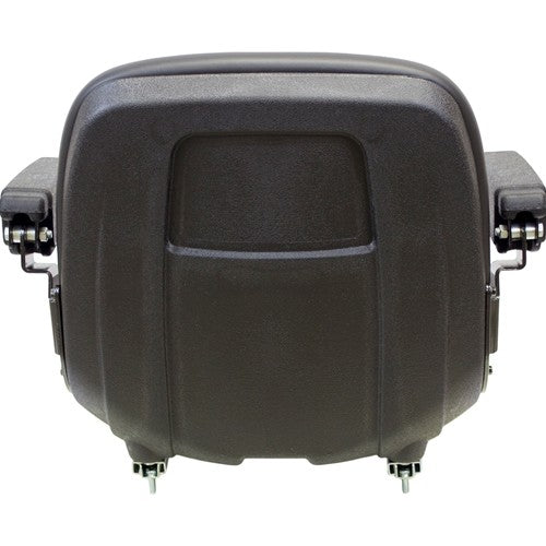 AGCO Lawn Mower Replacement Bucket Seat with Slide Rails & Arms - Fits Various Models - Black Vinyl