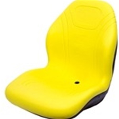 John Deere Lawn Mower Bucket Seat w/Hinge Bracket - Fits Various Models - Yellow Vinyl