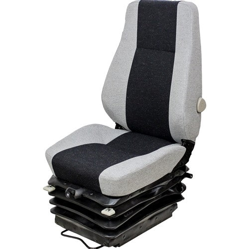 Caterpillar Pipelayer Replacement Seat & Air Suspension (12V) - Fits Various Models - Multi-Gray Cloth