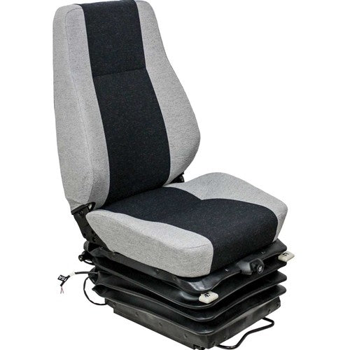 Caterpillar Pipelayer Replacement Seat & Air Suspension (12V) - Fits Various Models - Multi-Gray Cloth