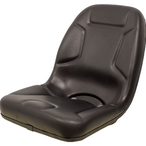 White Tractor Replacement Bucket Seat - Fits Various Models - Black Vinyl