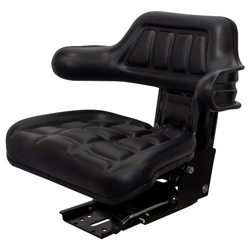 Case Tractor Replacement Utility Mechanical Suspension Seat Assembly - Fits Various Models - Black Vinyl