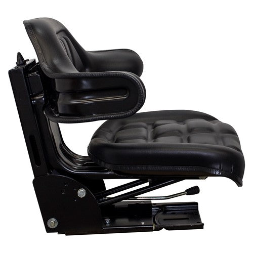 Case Tractor Replacement Utility Mechanical Suspension Seat Assembly - Fits Various Models - Black Vinyl