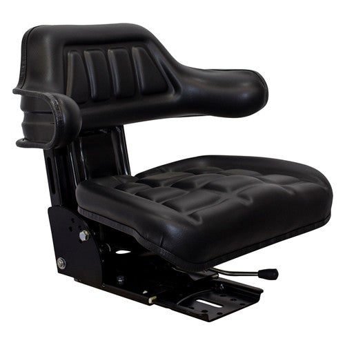 Case Tractor Replacement Utility Mechanical Suspension Seat Assembly - Fits Various Models - Black Vinyl