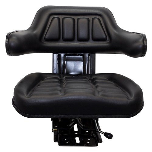 Case Tractor Replacement Utility Mechanical Suspension Seat Assembly - Fits Various Models - Black Vinyl