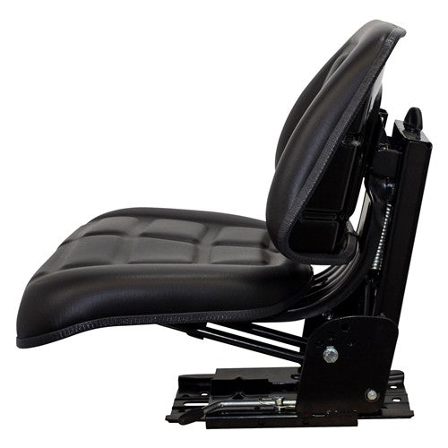 Case Tractor Replacement Utility Mechanical Suspension Seat Assembly - Fits Various Models - Black Vinyl