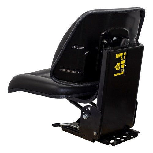 Case Tractor Replacement Utility Mechanical Suspension Seat Assembly - Fits Various Models - Black Vinyl