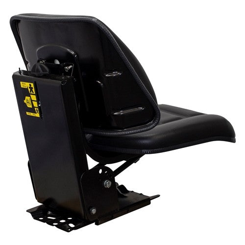 Case Tractor Replacement Utility Mechanical Suspension Seat Assembly - Fits Various Models - Black Vinyl