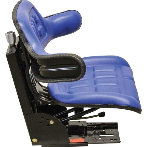 Multiple Application Utility Seat & Mechanical Suspension - Blue Vinyl