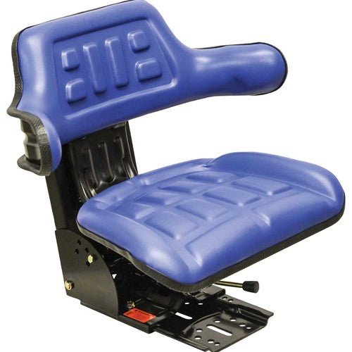 Multiple Application Utility Seat & Mechanical Suspension - Blue Vinyl