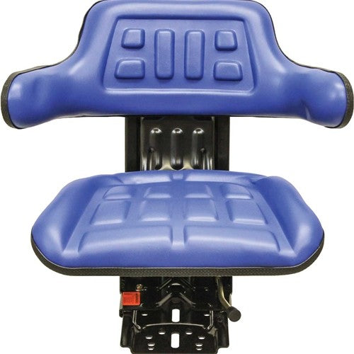 Multiple Application Utility Seat & Mechanical Suspension - Blue Vinyl