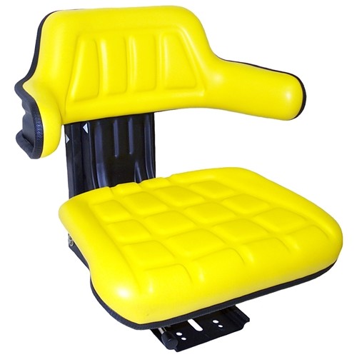 Case Tractor Replacement Utility Mechanical Suspension Seat Assembly - Fits Various Models - Yellow Vinyl