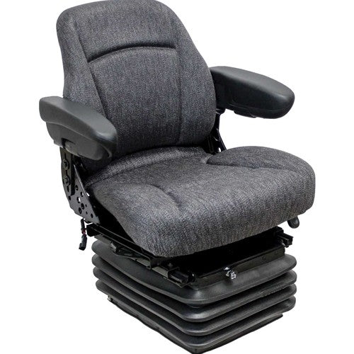 Ford/New Holland T, T&, T8, T9, TJ and TM Series Tractor Seat & Air Suspension - Fits Various Models - Gray Cloth