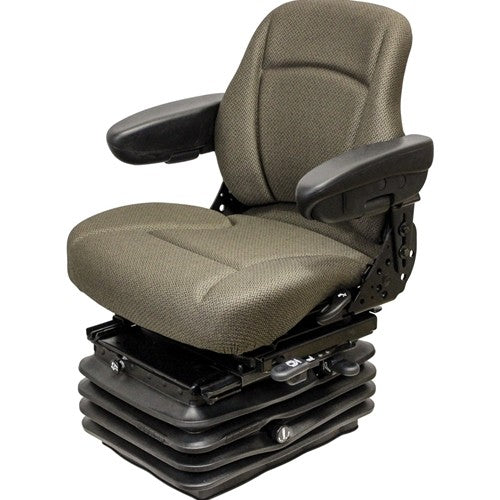 Case IH Maxxum, MX Series Maxxum, MXM, Puma and Steiger Series Tractor Replacement Seat & Air Suspension - Fits Various Models - Brown Cloth