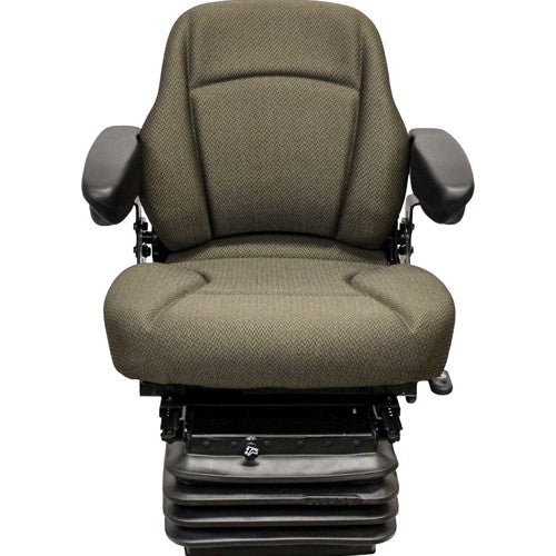 Ford/New Holland T, T&, T8, T9, TJ and TM Series Tractor Seat & Air Suspension - Fits Various Models - Brown Cloth