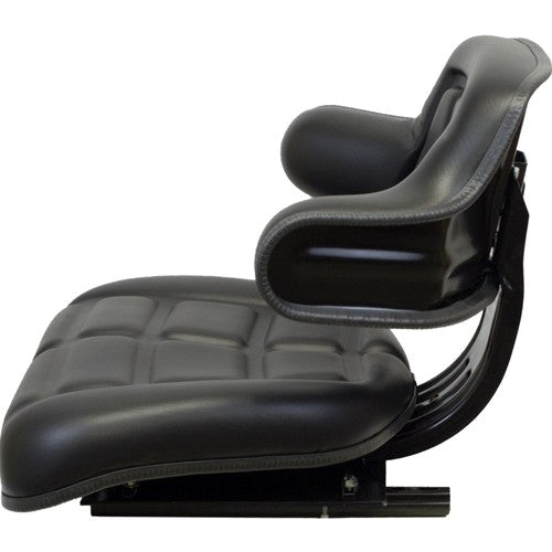 International Harvester Tractor Replacement Seat Assembly - Fits Various Models - Black Vinyl