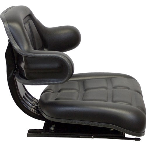 International Harvester Tractor Replacement Seat Assembly - Fits Various Models - Black Vinyl