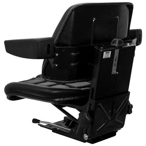 Caterpillar Excavator Replacement Seat & Mechanical Semi-Suspension - Black Vinyl