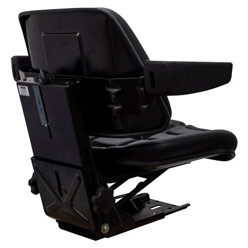 Caterpillar Excavator Replacement Seat & Mechanical Semi-Suspension - Black Vinyl